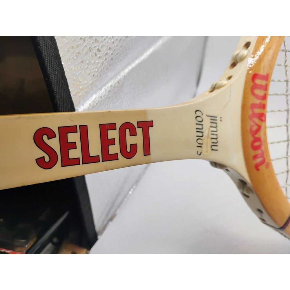 VINTAGE WILSON "SELECT" Jimmy Connors Tennis Racquet 4 1/2" STRATA-BOW Spalding - Picture 7 of 14